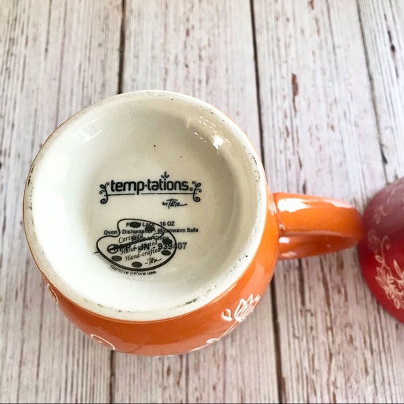Temptations Floral 16oz Mugs NWOT LAST SET - Picture 4 of 5